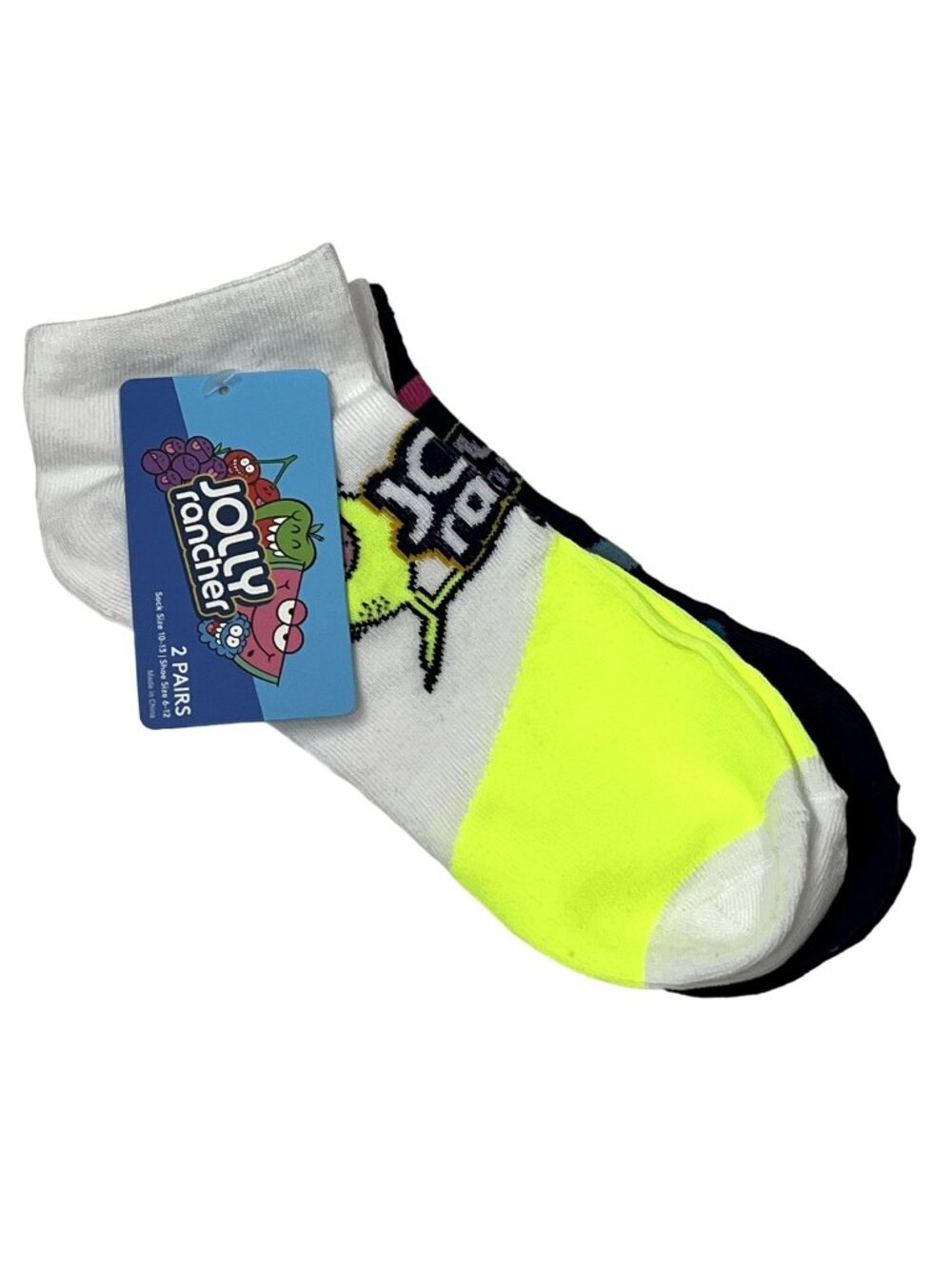 Novelty Fruit Ankle Socks 2 Pair Pack Neon Colorful Fun Graphic NWT